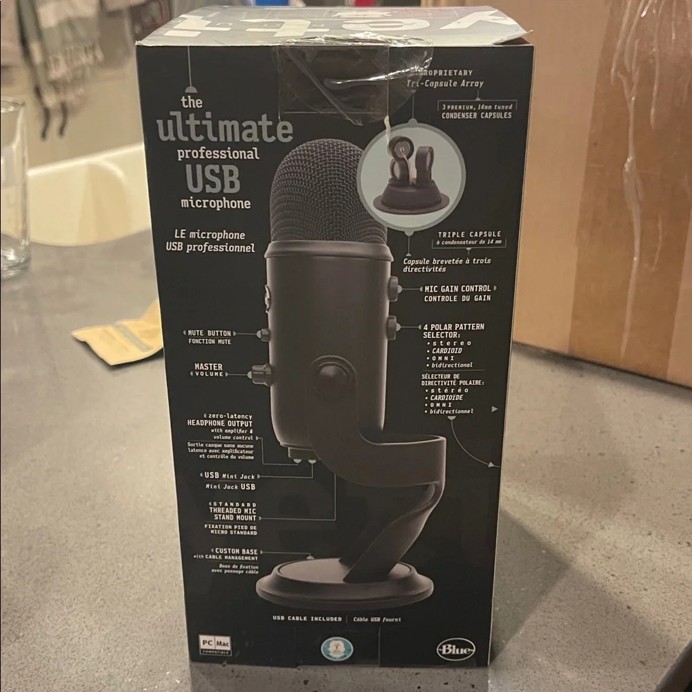 RARE SPECIAL LIMITED EDITION Yeti Blackout USB Microphone - Black